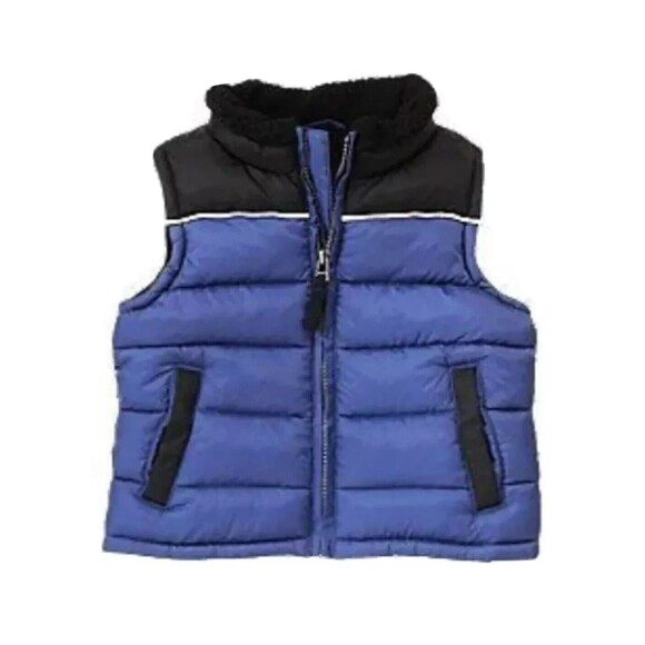 GYMBOREE SNOWBOARD‎ LEGEND BLUE PUFFER VEST 4T-5T  BOY/GIRL USED - Picture 1 of 2